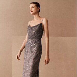 BHLDN Forever That Girl Dunne Midi Dress Color: Hydrangea Size 0